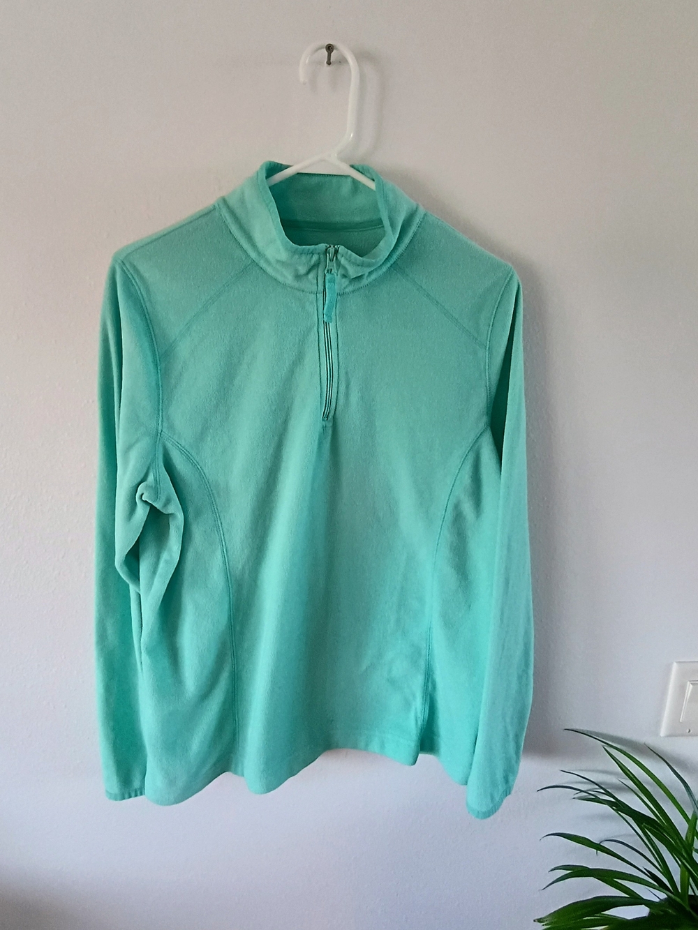 Made for Life XL Aqua Mint Fleece Quarter Zip Pullover Cozy Activewear Top